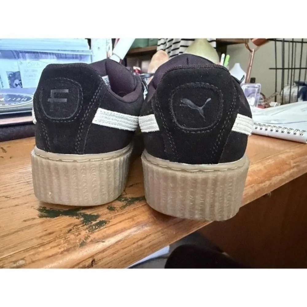 FENTY x PUMA Platform Suede‎ Sneakers Black White Size 9.5 EUC